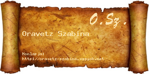 Oravetz Szabina névjegykártya